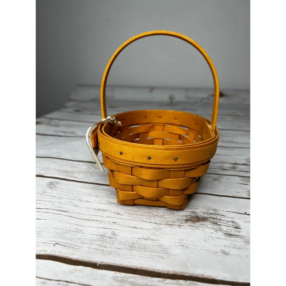 Longaberger Basket Honey Brown 1999 American Cancer‎ Society Heart Charm Small